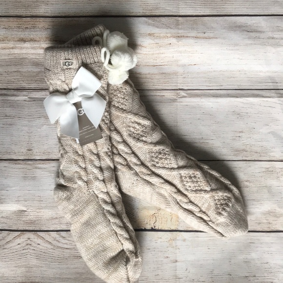 UGG Shoes - Ugg Fleece Lined Crew Socks with Pom Pom